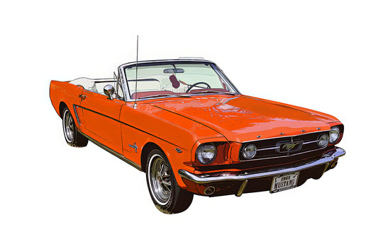 1965 Red Convertible Ford Mustang Art Print | TotalUSAMagazine