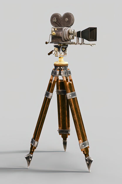 Antique Film Camera Art Print | Classic Brass & Leather | TotalUSAMagazine