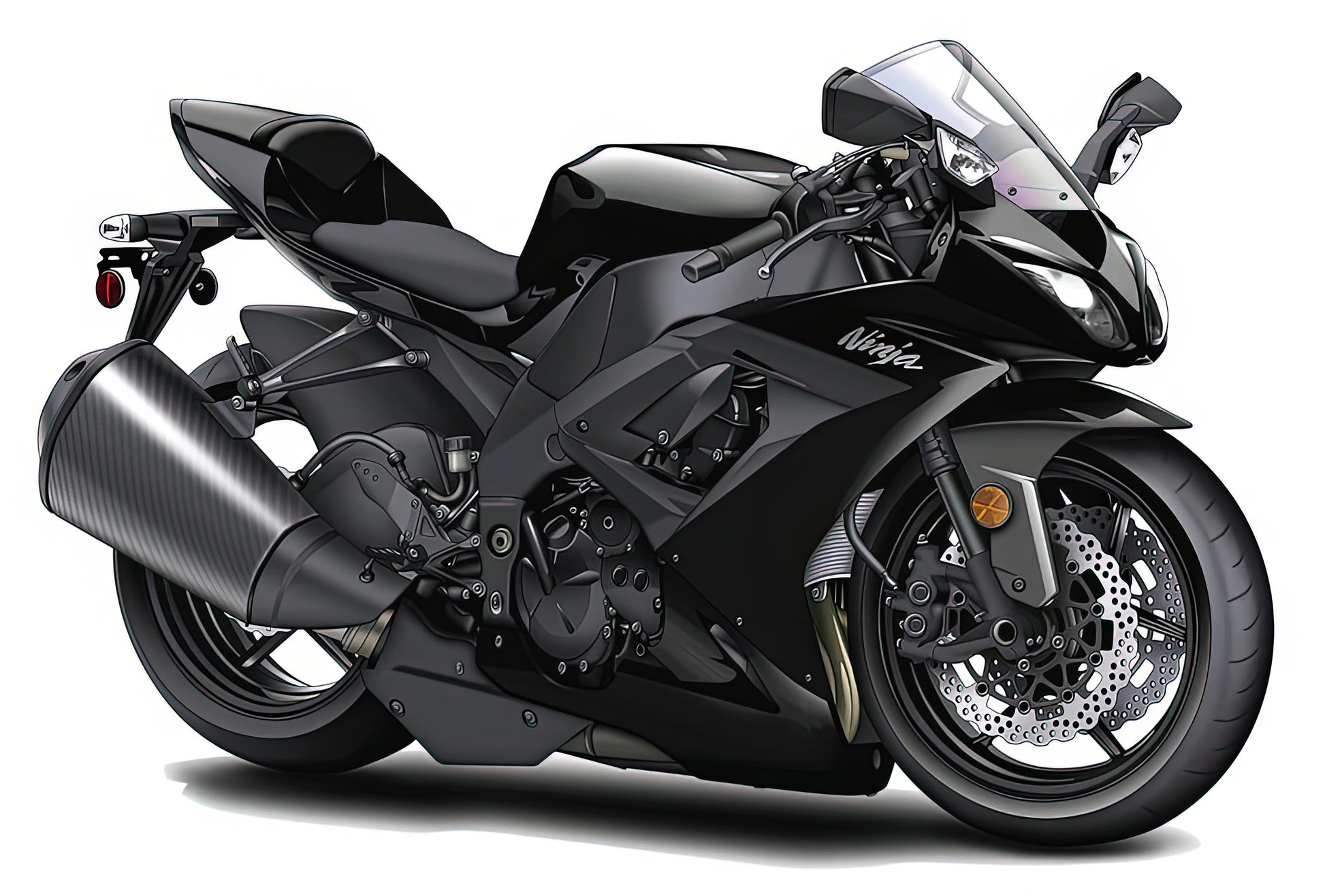 Black Motorcycle Art Print | Kawasaki Ninja Series | TotalUSAMagazine