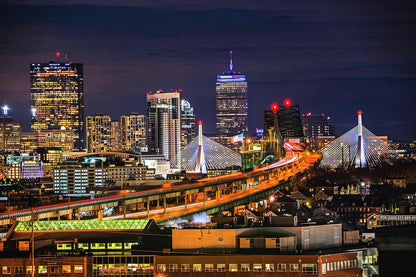 Boston Skyline MA: Zakim Bridge Archival Art Print | TotalUSAMagazine