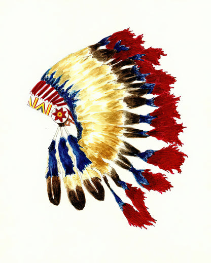 Cherokee Indian Headdress Art Print | Museum-Quality | TotalUSAMagazine