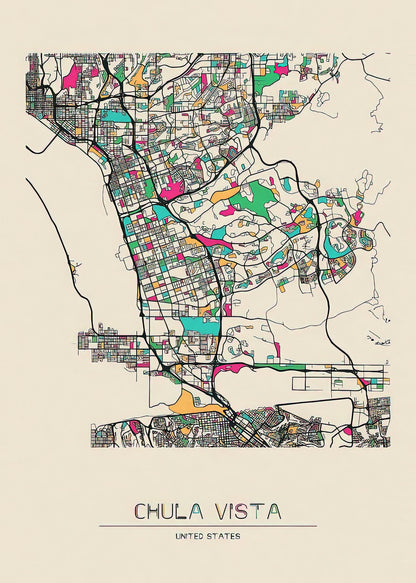 Chula Vista California City Map Print | TotalUSAMagazine