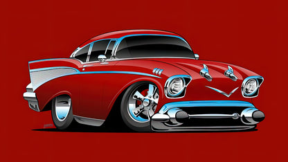 Classic American Hot Rod Cartoon Art Print | TotalUSAMagazine