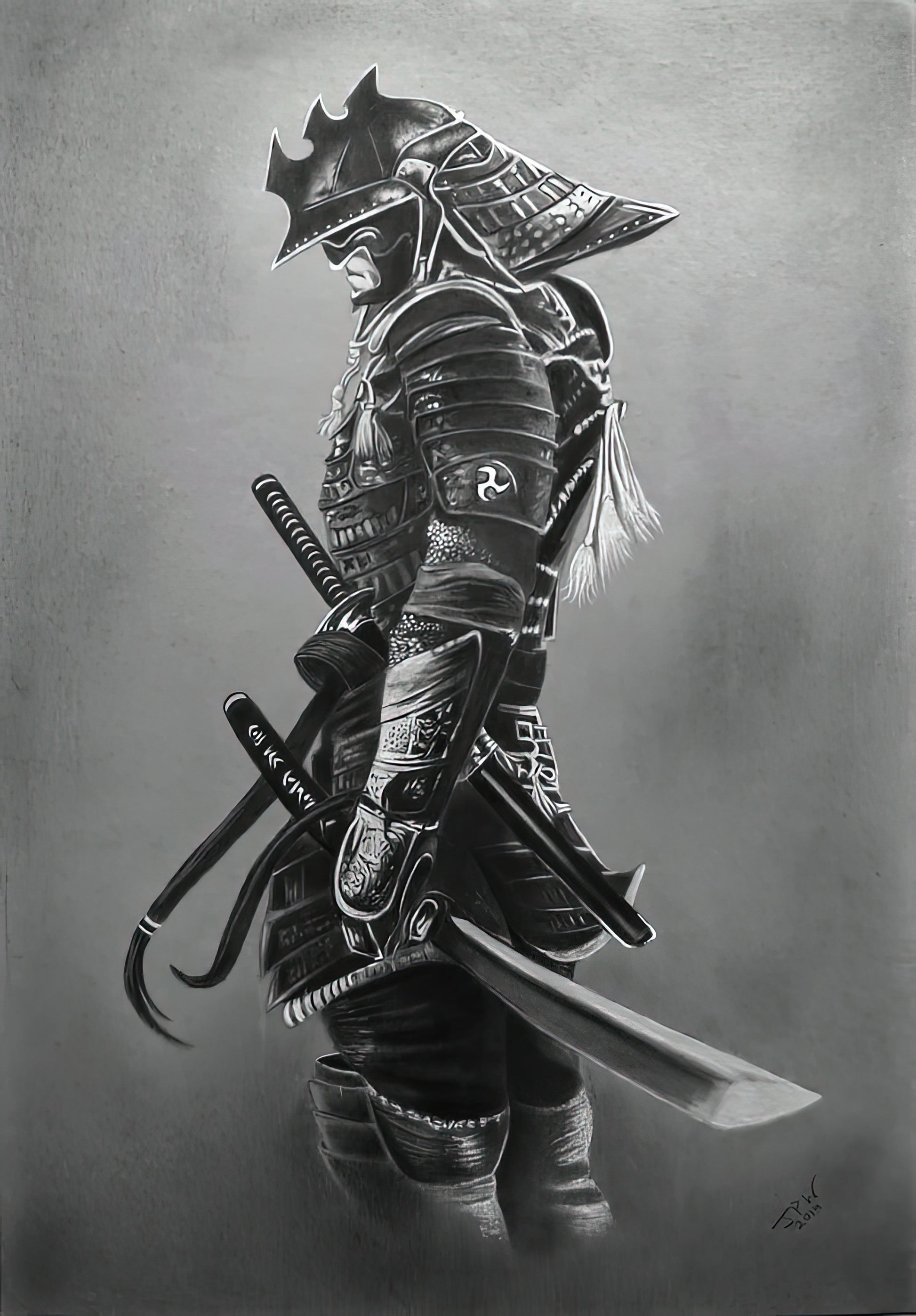 Cool Drawing Samurai Artwork | Historical Japanese Print | TotalUSAMagazine