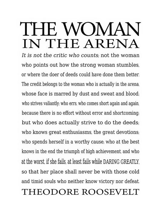 Daring Greatly Quote: Woman in Arena Art Print | TotalUSAMagazine