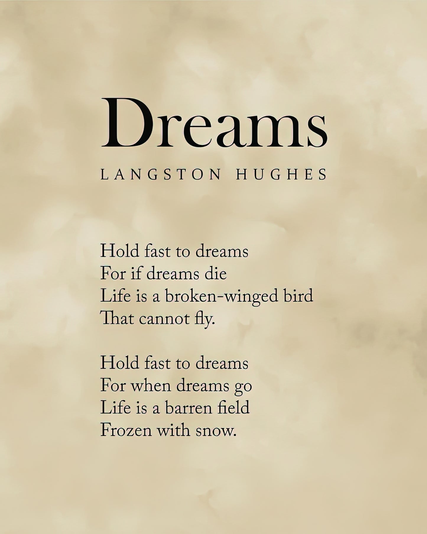 Dreams Langston Hughes Poem Typography Print | TotalUSAMagazine