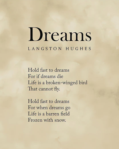 Dreams Langston Hughes Poem Typography Print | TotalUSAMagazine
