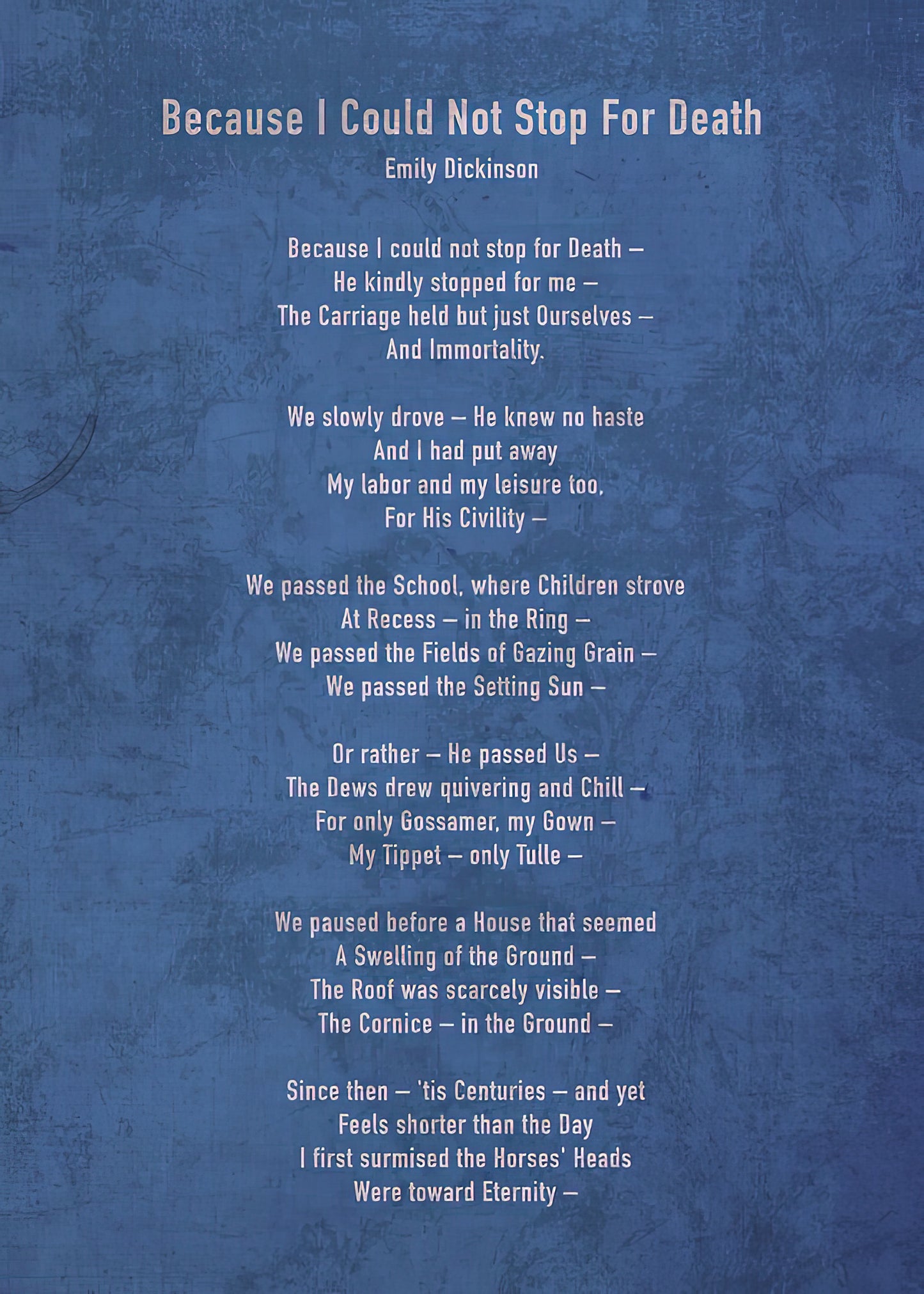 Emily Dickinson Death Poem Art Print | TotalUSAMagazine