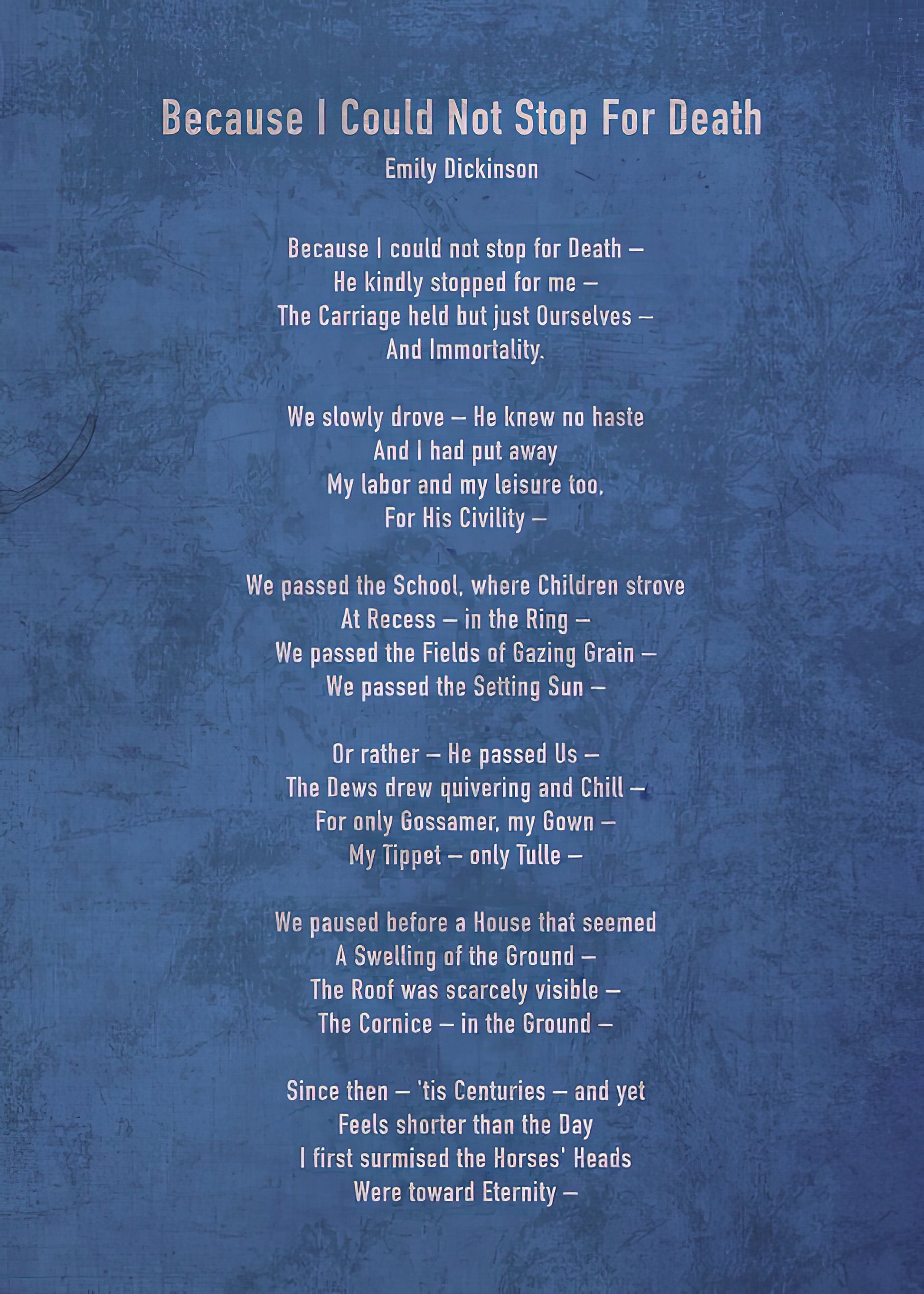 Emily Dickinson Death Poem Art Print | TotalUSAMagazine