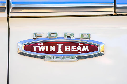 Ford Twin I Beam Badge Art Print: Vintage Emblem | TotalUSAMagazine