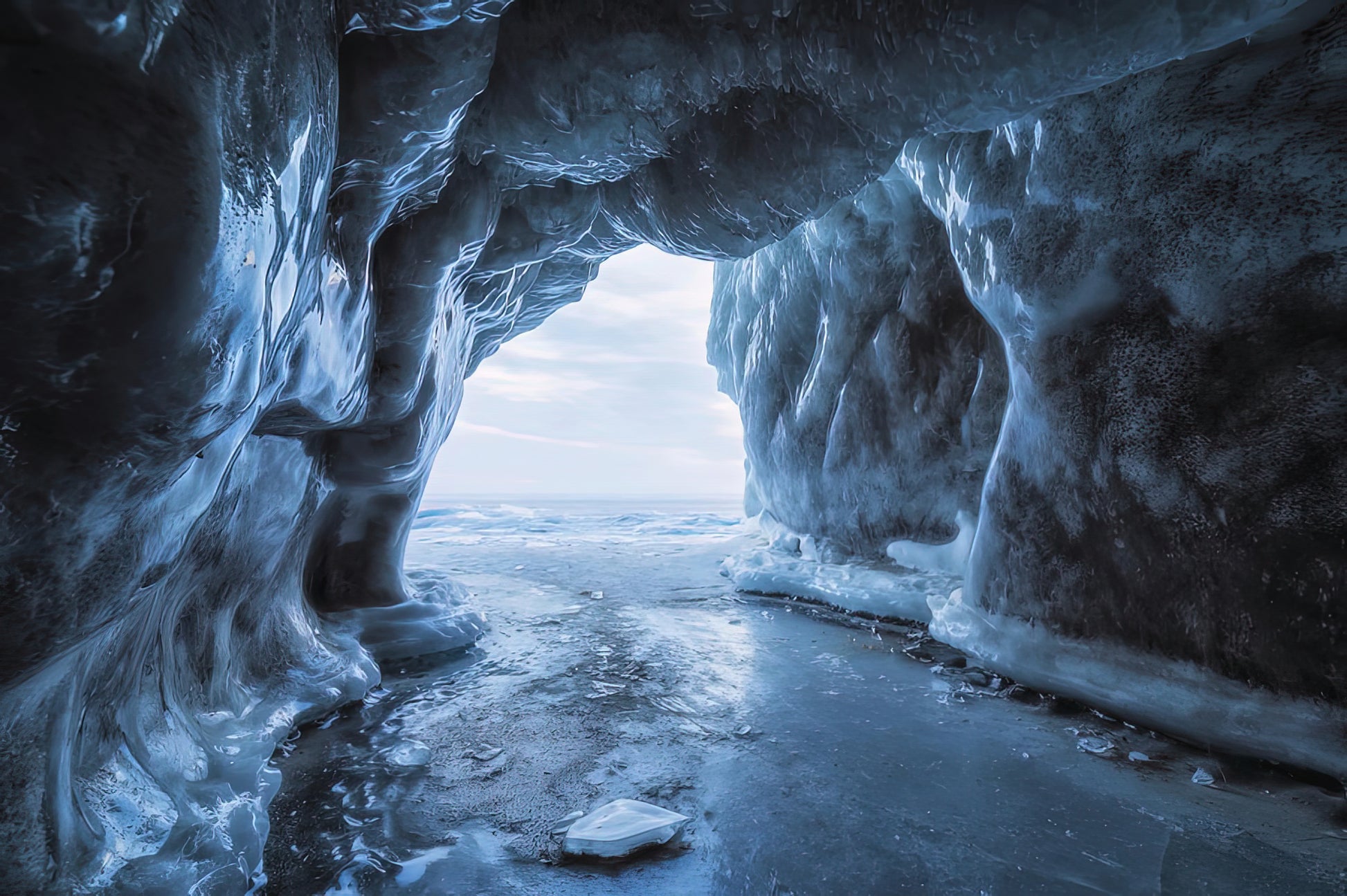 Frozen Cave at Lake Baikal: Ice Formation Art Print | TotalUSAMagazine
