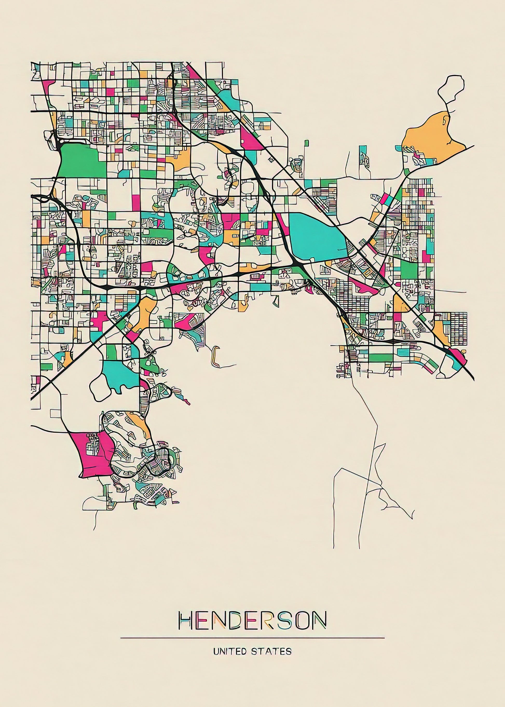 Henderson NV City Map Art Print | TotalUSAMagazine