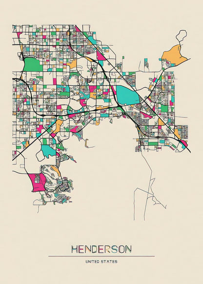 Henderson NV City Map Art Print | TotalUSAMagazine