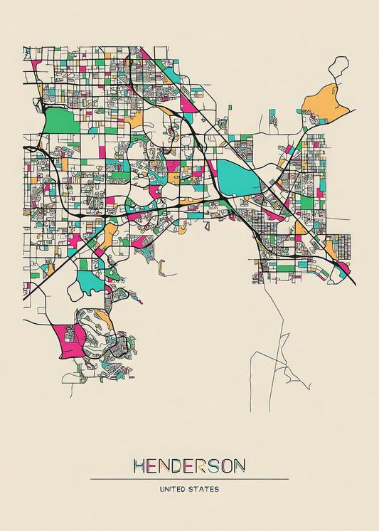 Henderson NV City Map Art Print | TotalUSAMagazine