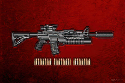 Painted SOPMOD 1: M4 Carbine on Red Velvet | TotalUSAMagazine