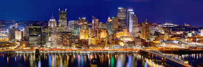 Pittsburgh PA Skyline Night Panorama Art Print | TotalUSAMagazine