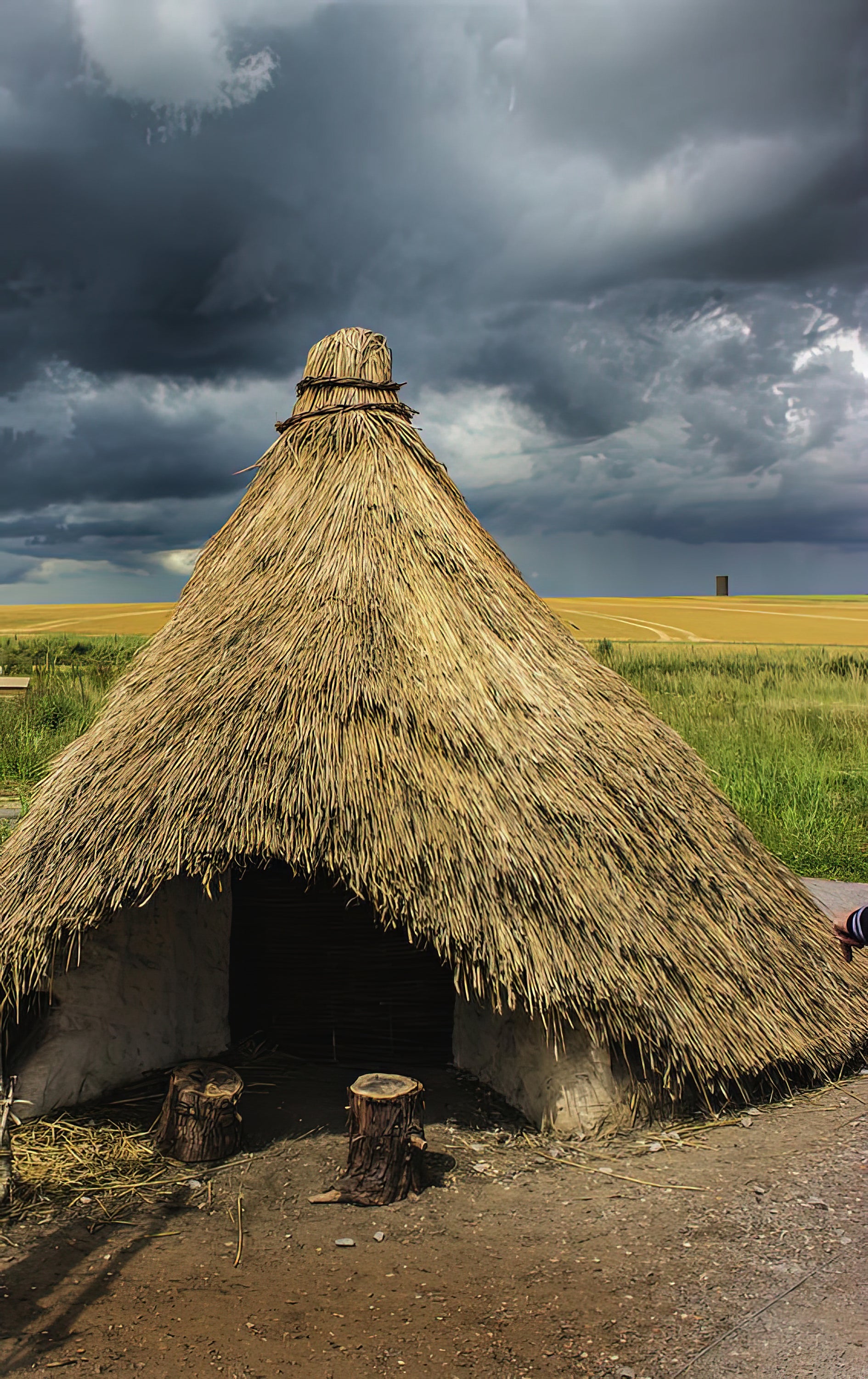 Straw Hut Art Print: Vintage Rustic Scene | TotalUSAMagazine