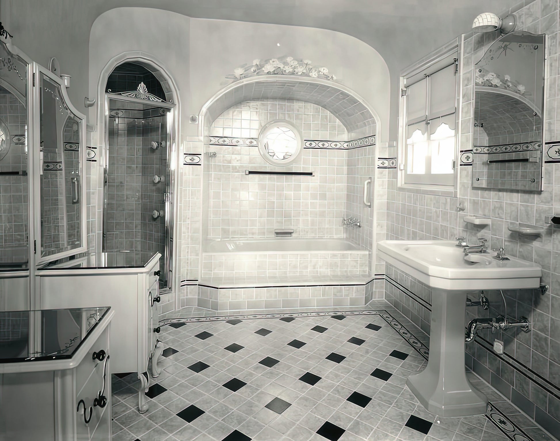 Vintage 1920s Bathroom Art Print | Tile Design | TotalUSAMagazine