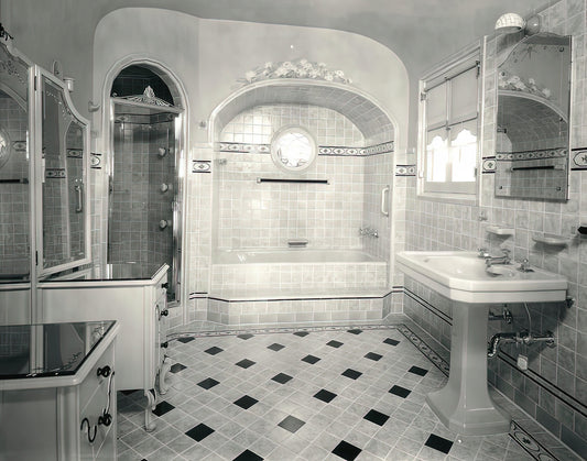 Vintage 1920s Bathroom Art Print | Tile Design | TotalUSAMagazine
