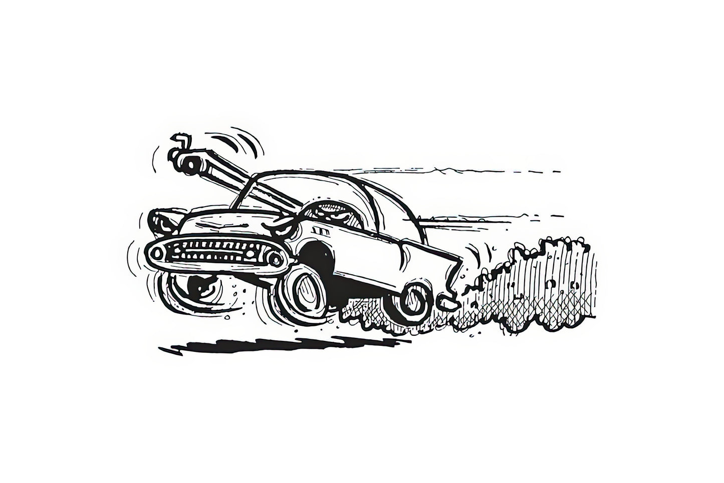 Vintage Speeding Drawing of a 1920s Race Car | Fine Art Print | TotalUSAMagazine