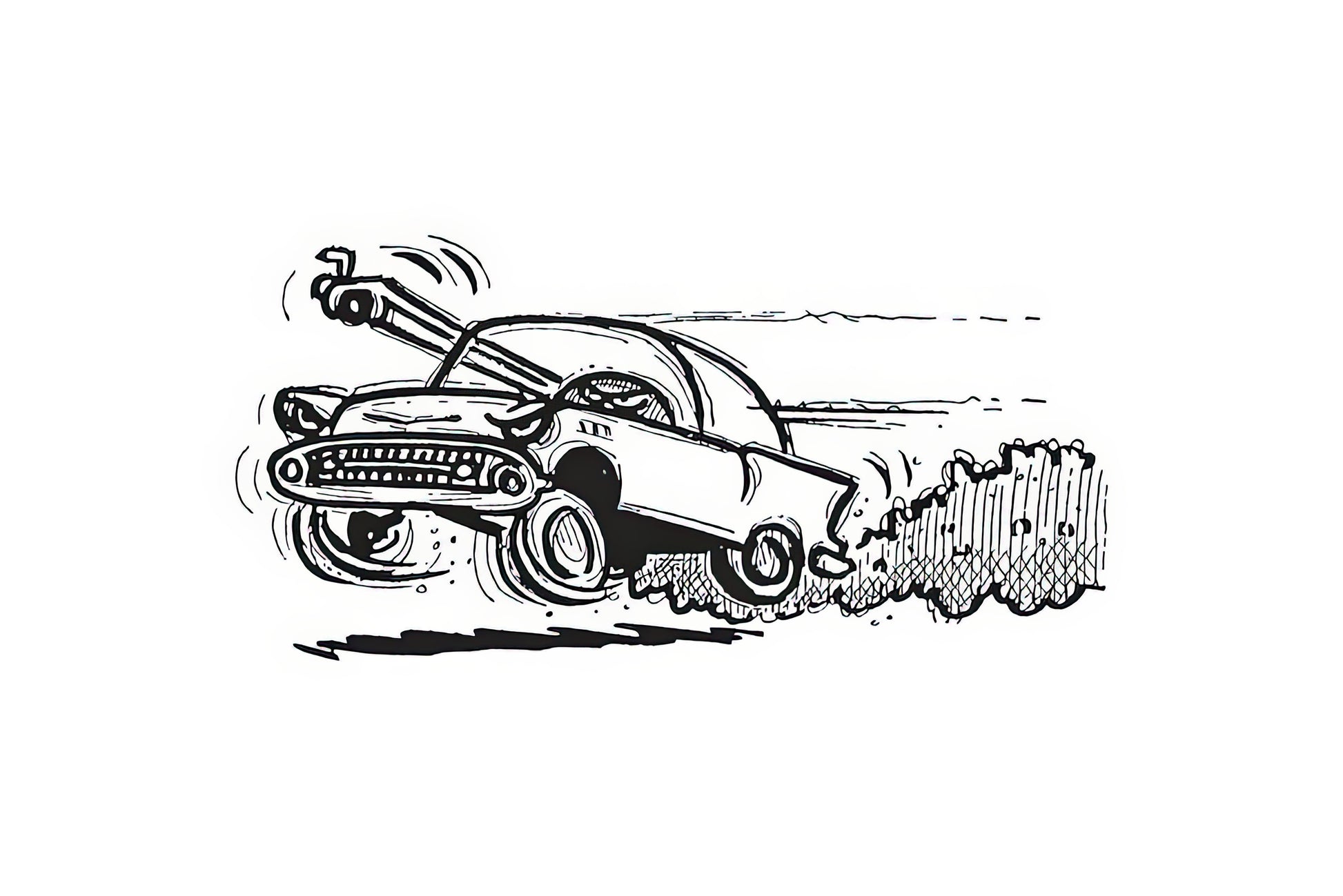 Vintage Speeding Drawing of a 1920s Race Car | Fine Art Print | TotalUSAMagazine
