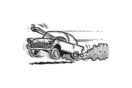 Vintage Speeding Drawing of a 1920s Race Car | Fine Art Print | TotalUSAMagazine