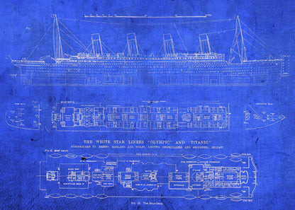 Vintage Titanic Blueprints Art Print | TotalUSAMagazine