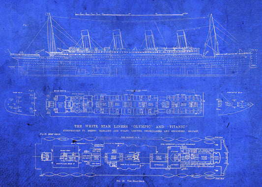 Vintage Titanic Blueprints Art Print | TotalUSAMagazine