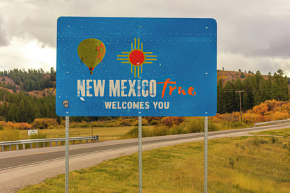 Welcome to New Mexico Sign Vintage Travel Poster Art Print | TotalUSAMagazine