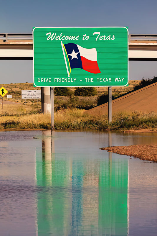 Welcome to Texas Sign Art Print | Vintage State Icon | TotalUSAMagazine